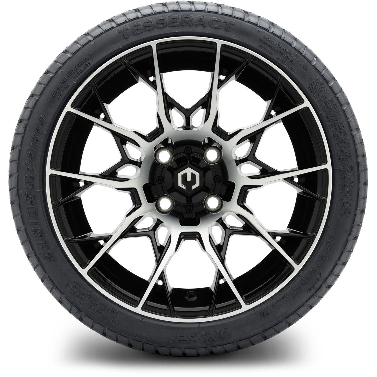 MODZ® 14" Chaos Machined Black - Low Profile Tires and Wheels Combo