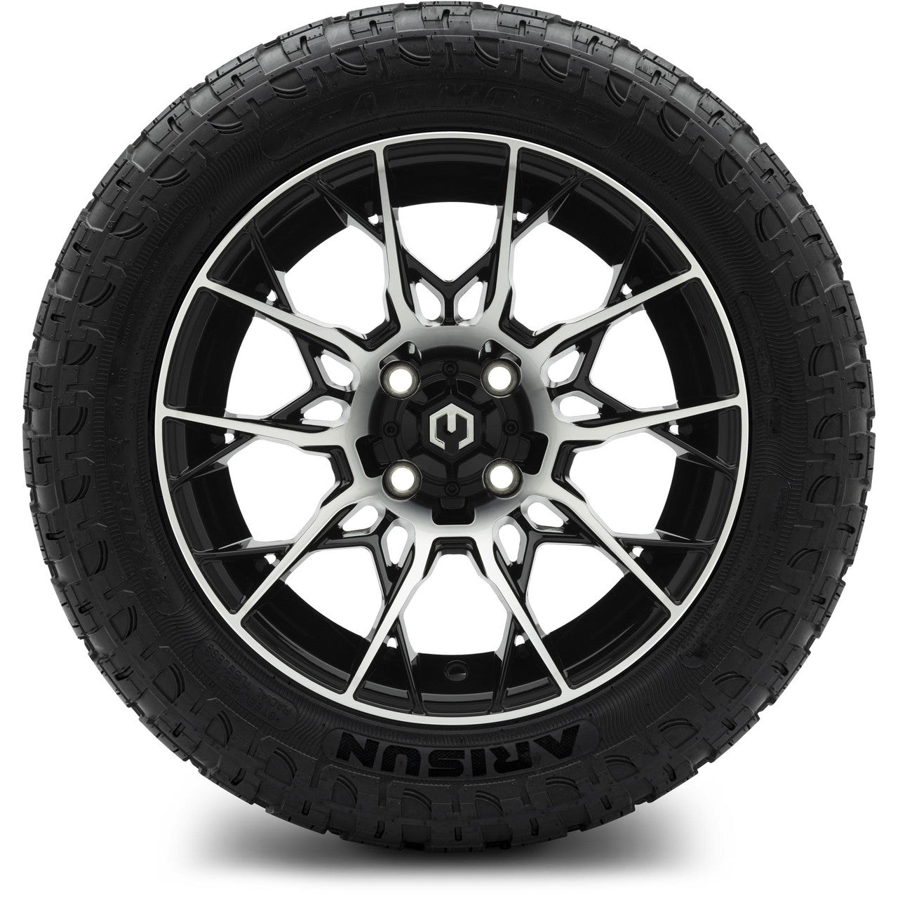 MODZ® 14" Chaos Machined Black - Lifted Tires and Wheels Combo