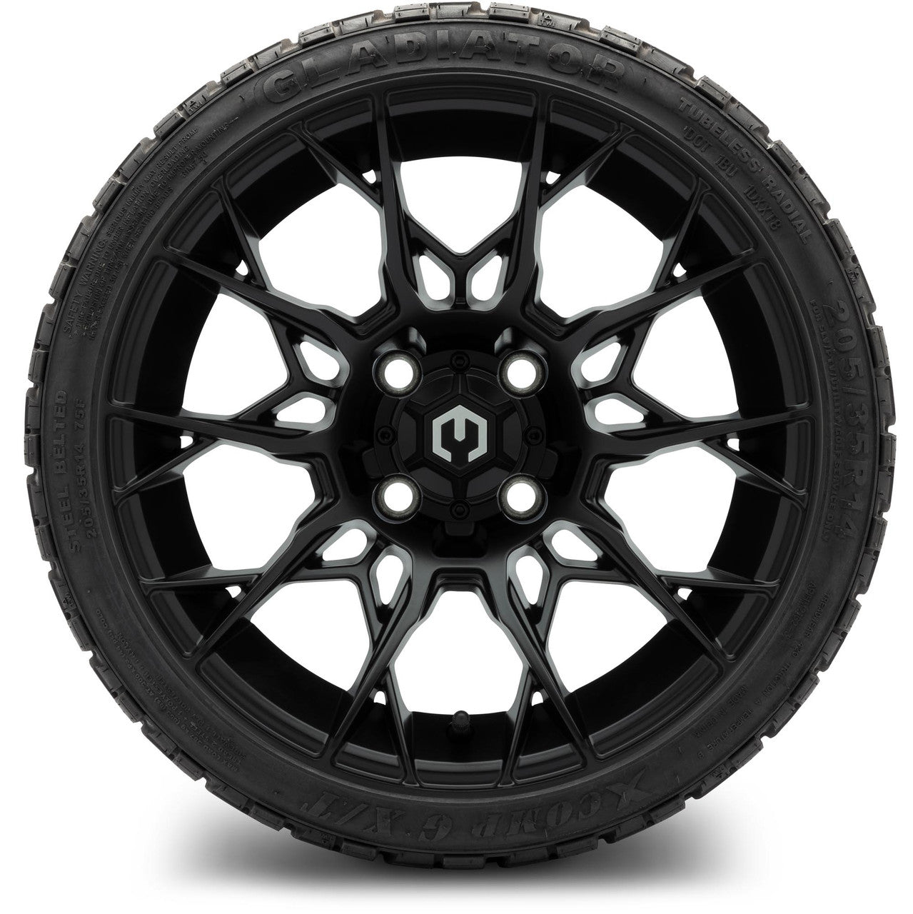 MODZ® 14" Chaos Matte Black - Low Profile Tires and Wheels Combo