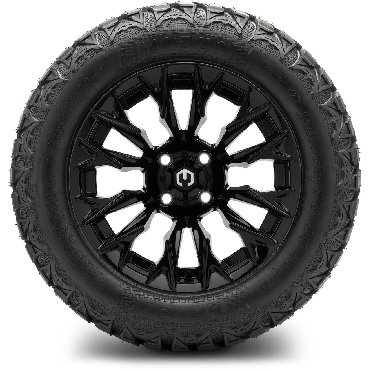 MODZ® 14" Falcon Glossy Black - Lifted Tires and Wheels Combo