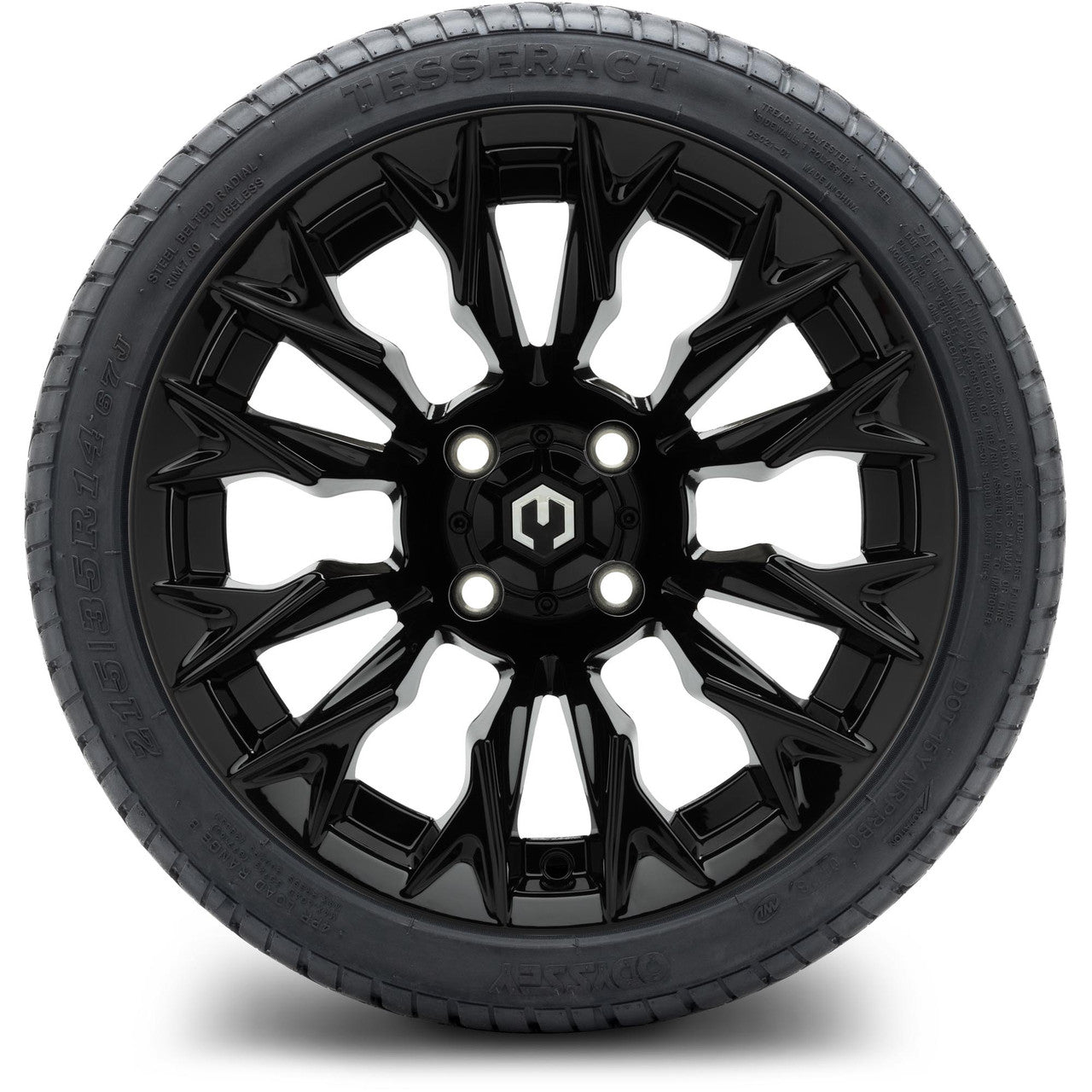 MODZ® 14" Falcon Glossy Black - Low Profile Tires and Wheels Combo