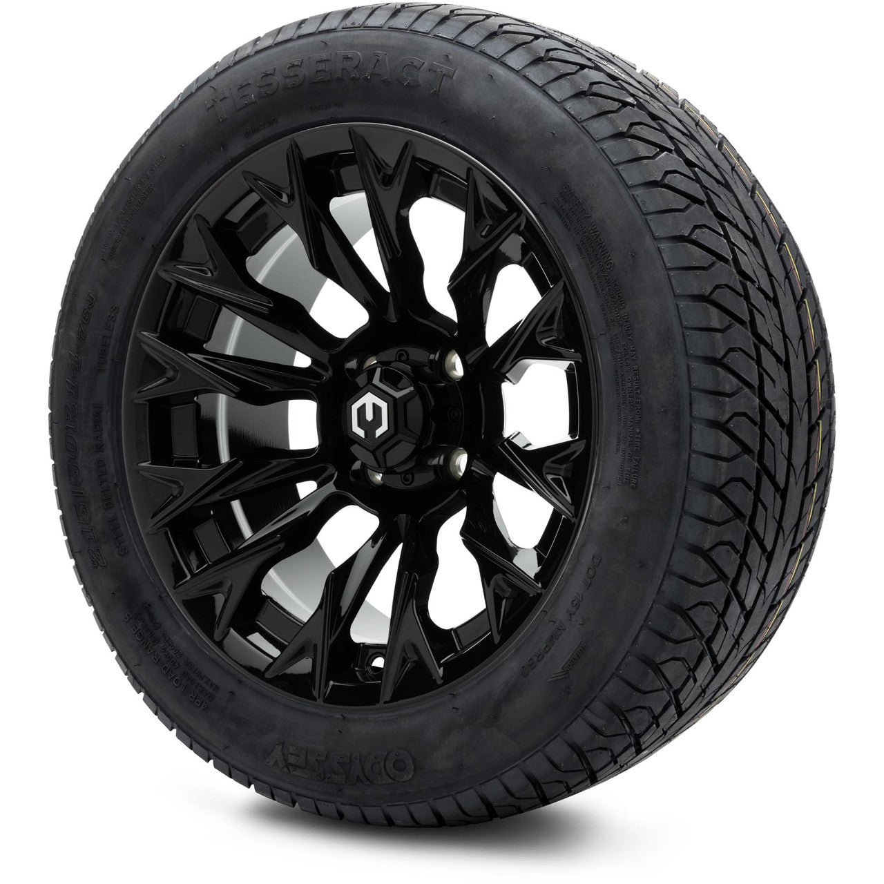 MODZ® 14" Falcon Glossy Black - Lifted Tires and Wheels Combo