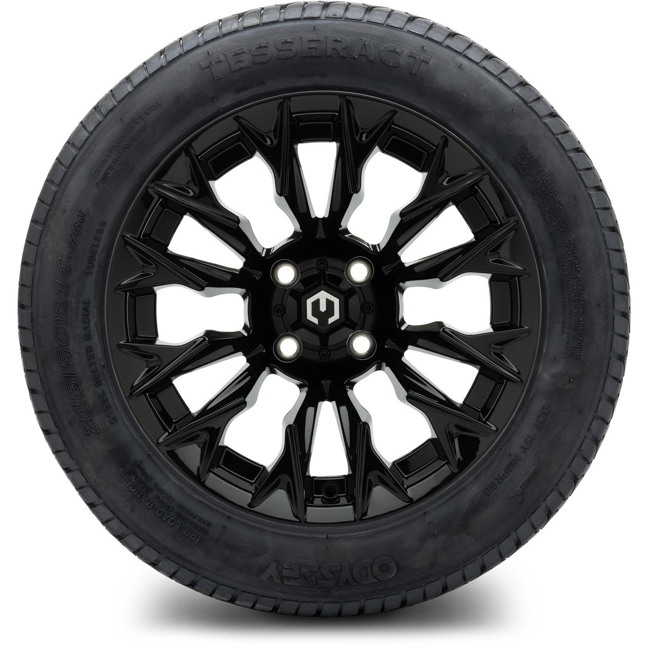 MODZ® 14" Falcon Glossy Black - Lifted Tires and Wheels Combo