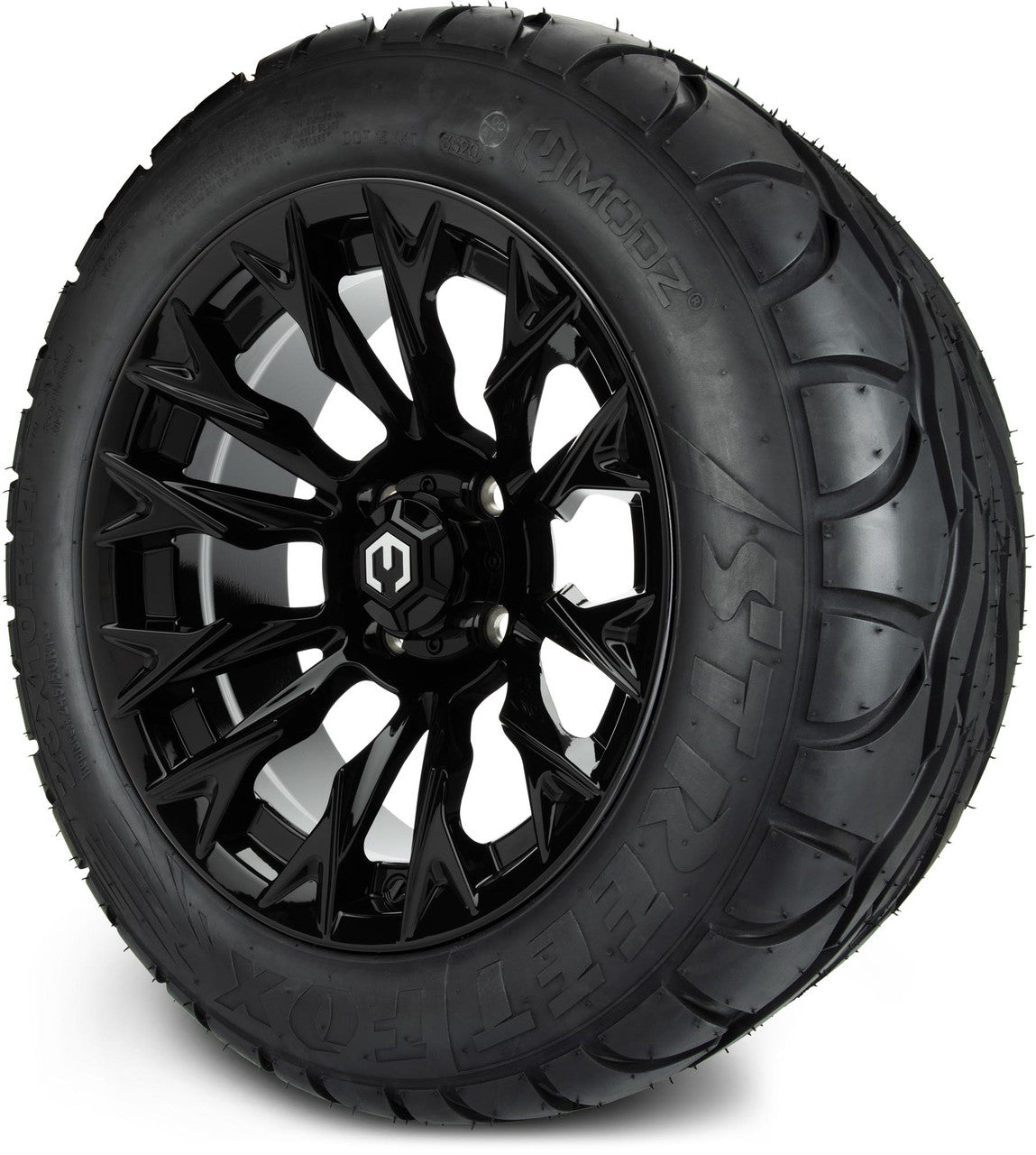 MODZ® 14" Falcon Glossy Black - Lifted Tires and Wheels Combo