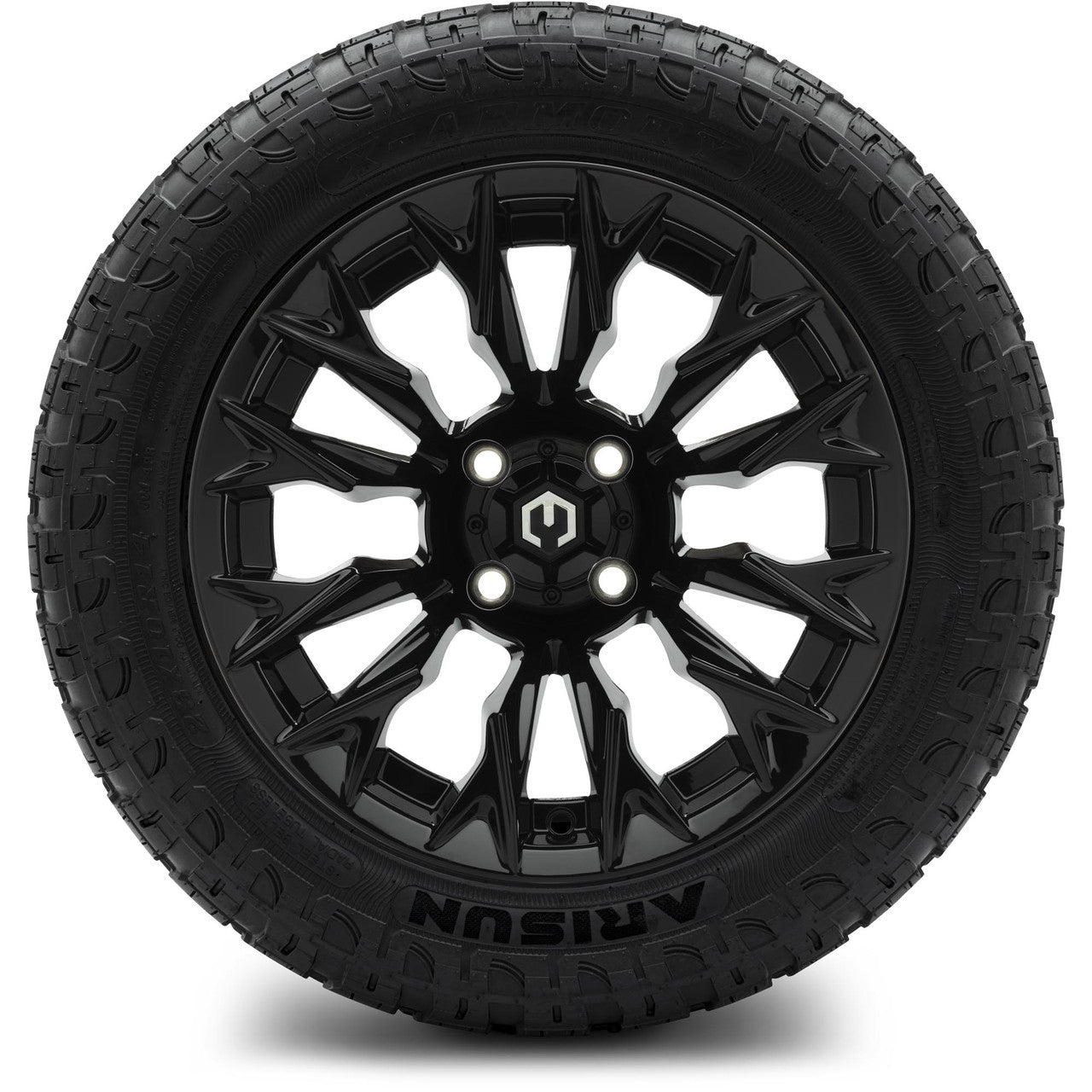 MODZ® 14" Falcon Glossy Black - Lifted Tires and Wheels Combo
