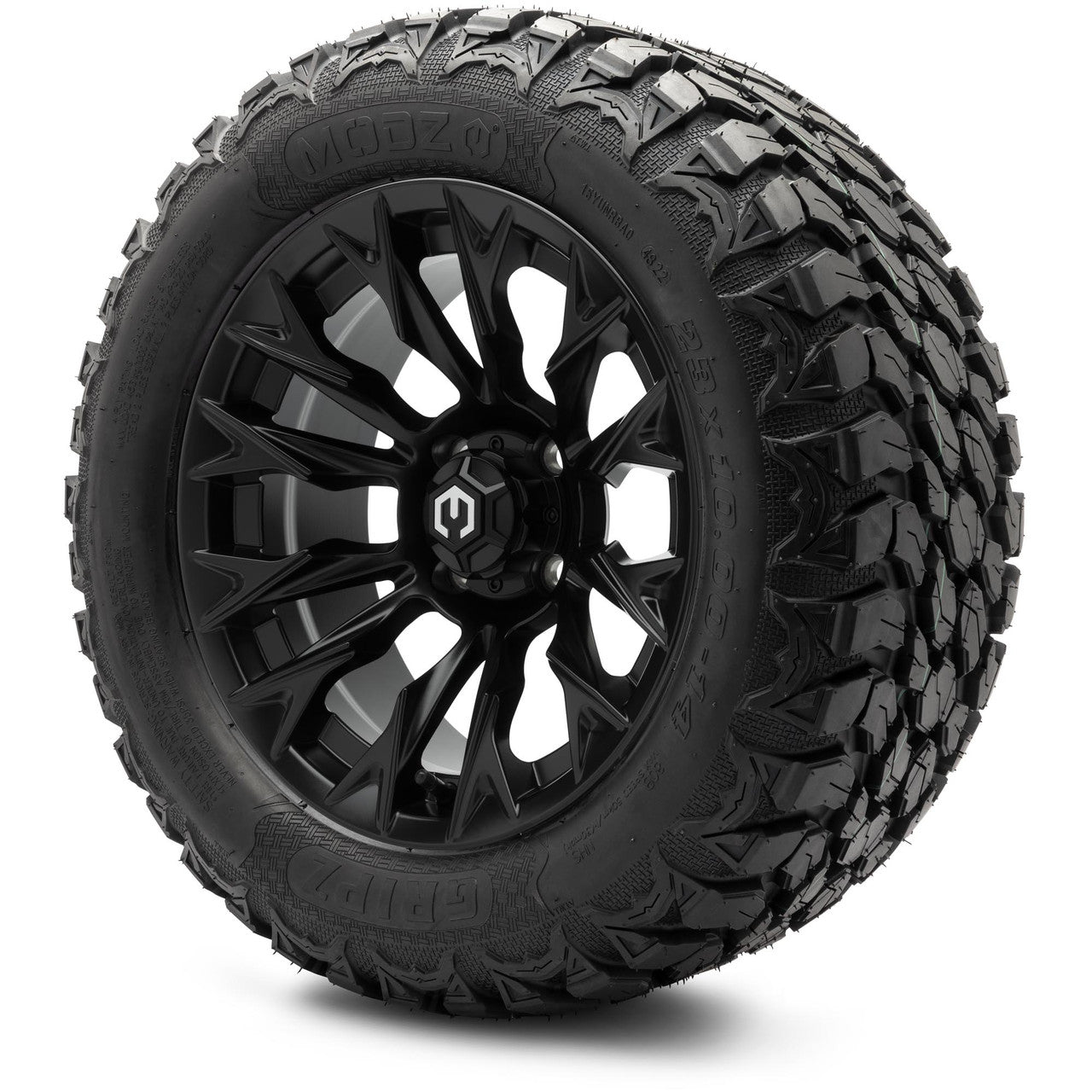 MODZ® 14" Falcon Matte Black - Lifted Tires and Wheels Combo