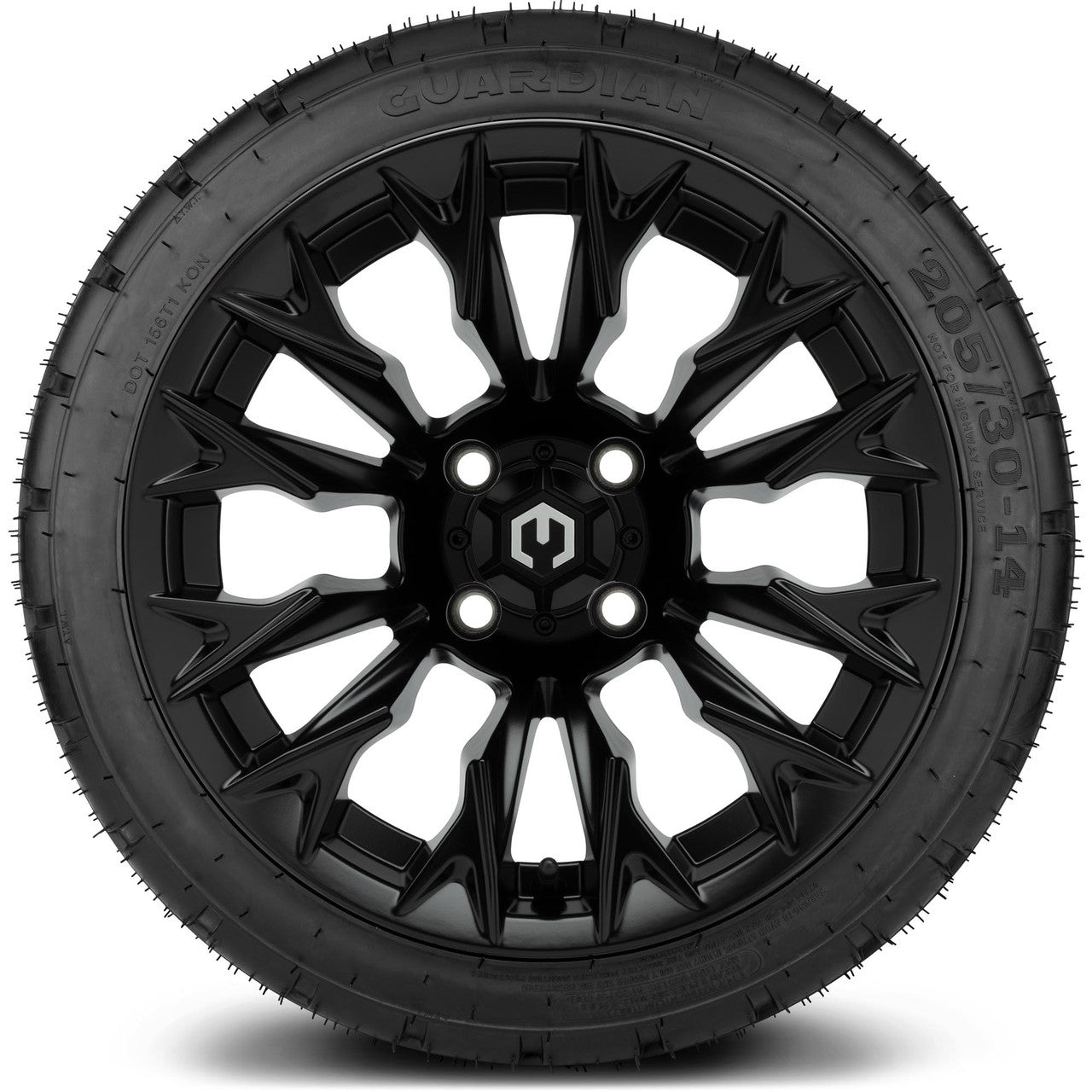 MODZ® 14" Falcon Matte Black - Low Profile Tires and Wheels Combo