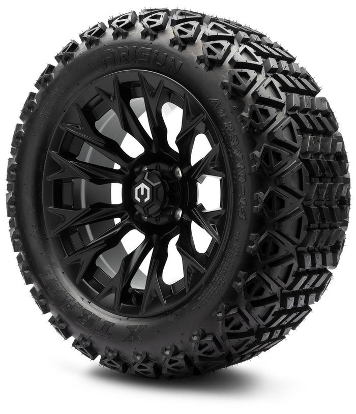 MODZ® 14" Falcon Matte Black - Lifted Tires and Wheels Combo