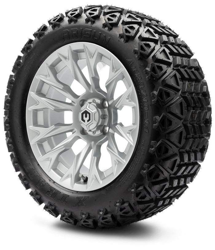 MODZ® 14" Falcon Silver - Lifted Tires and Wheels Combo