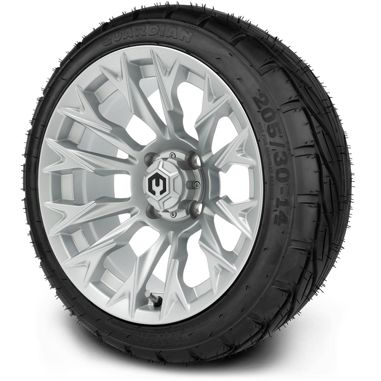 MODZ® 14" Falcon Silver - Low Profile Tires and Wheels Combo