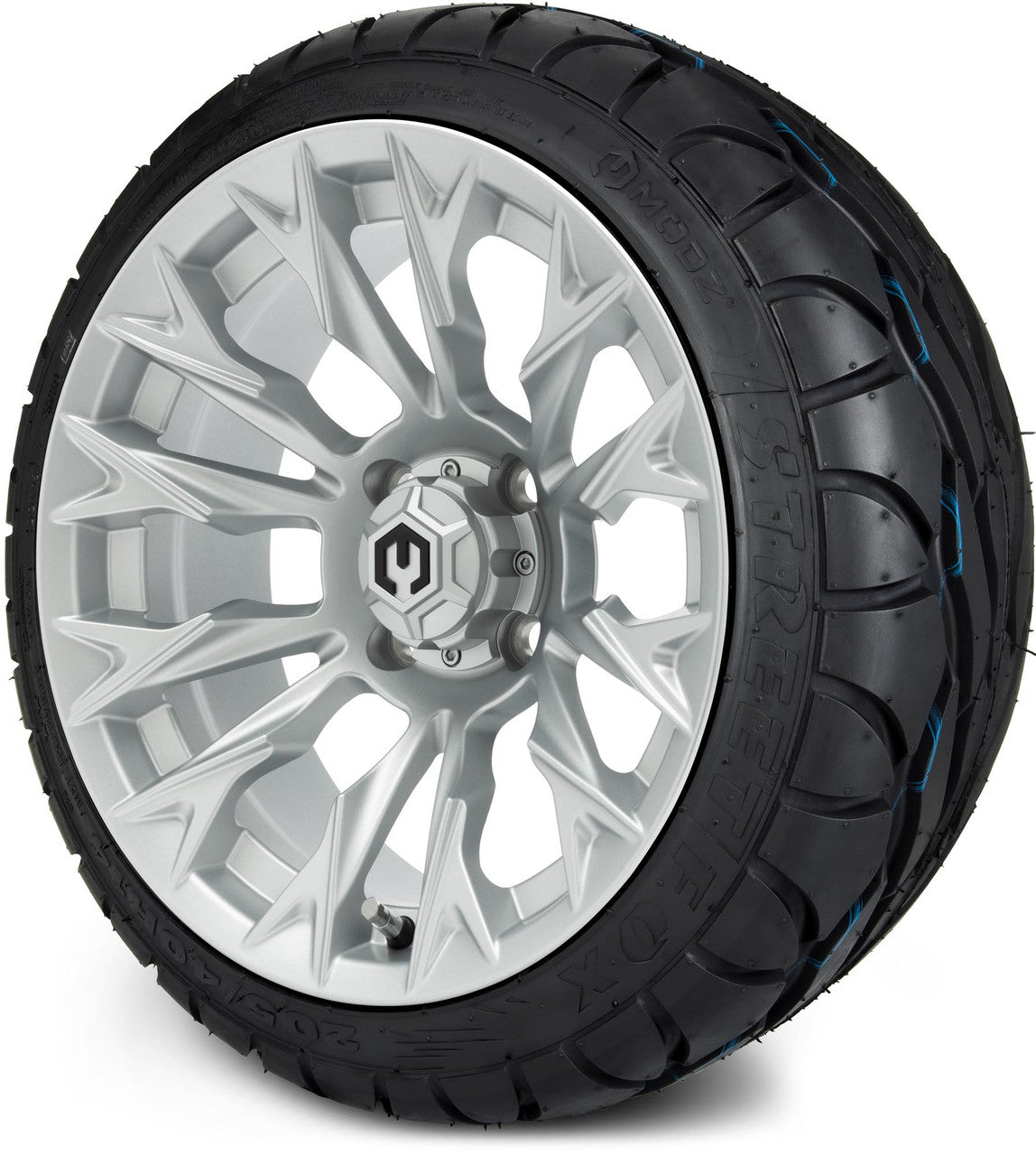 MODZ® 14" Falcon Silver - Low Profile Tires and Wheels Combo