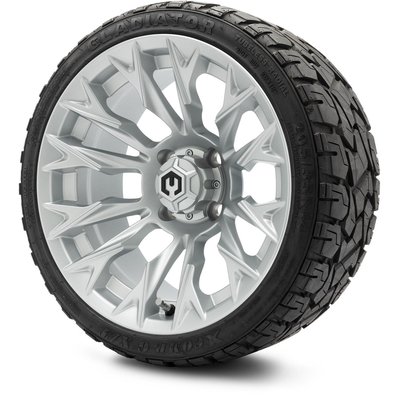MODZ® 14" Falcon Silver - Low Profile Tires and Wheels Combo