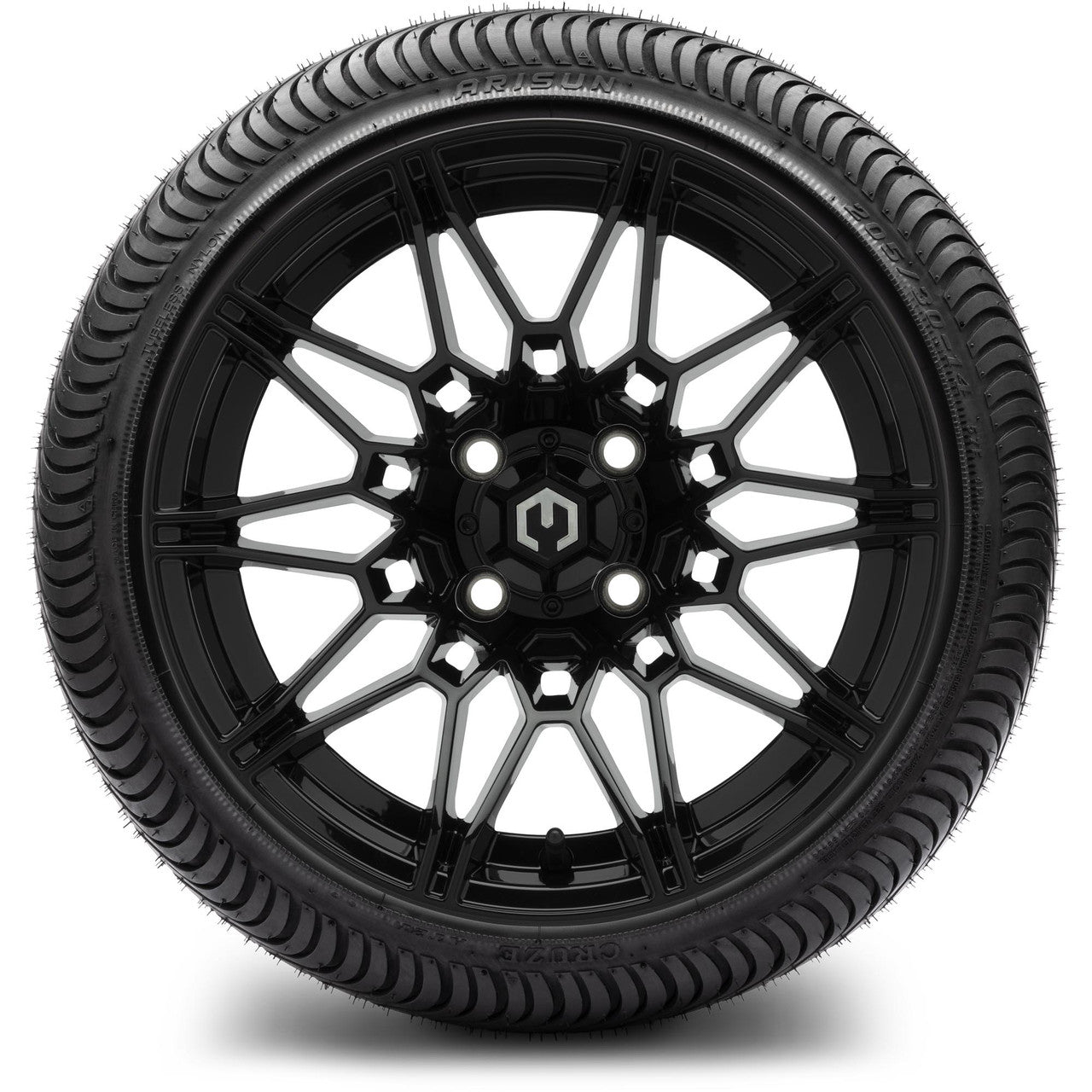 MODZ® 14" Galaxy Glossy Black - Low Profile Tires and Wheels Combo