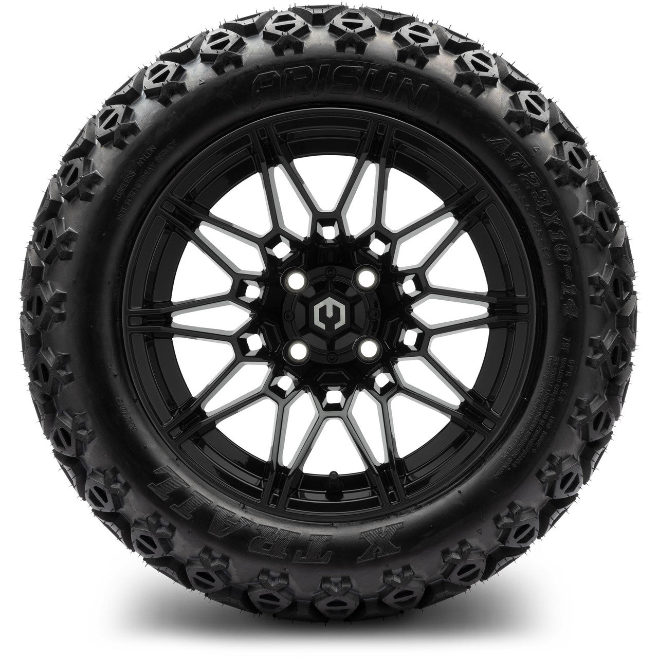MODZ® 14" Galaxy Glossy Black - Lifted Tires and Wheels Combo