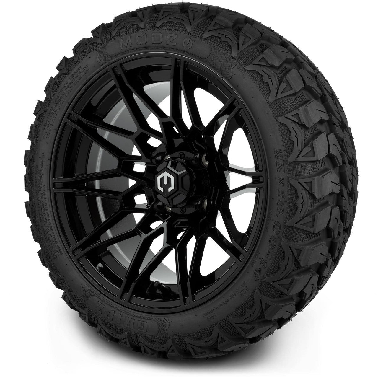 MODZ® 14" Galaxy Glossy Black - Lifted Tires and Wheels Combo