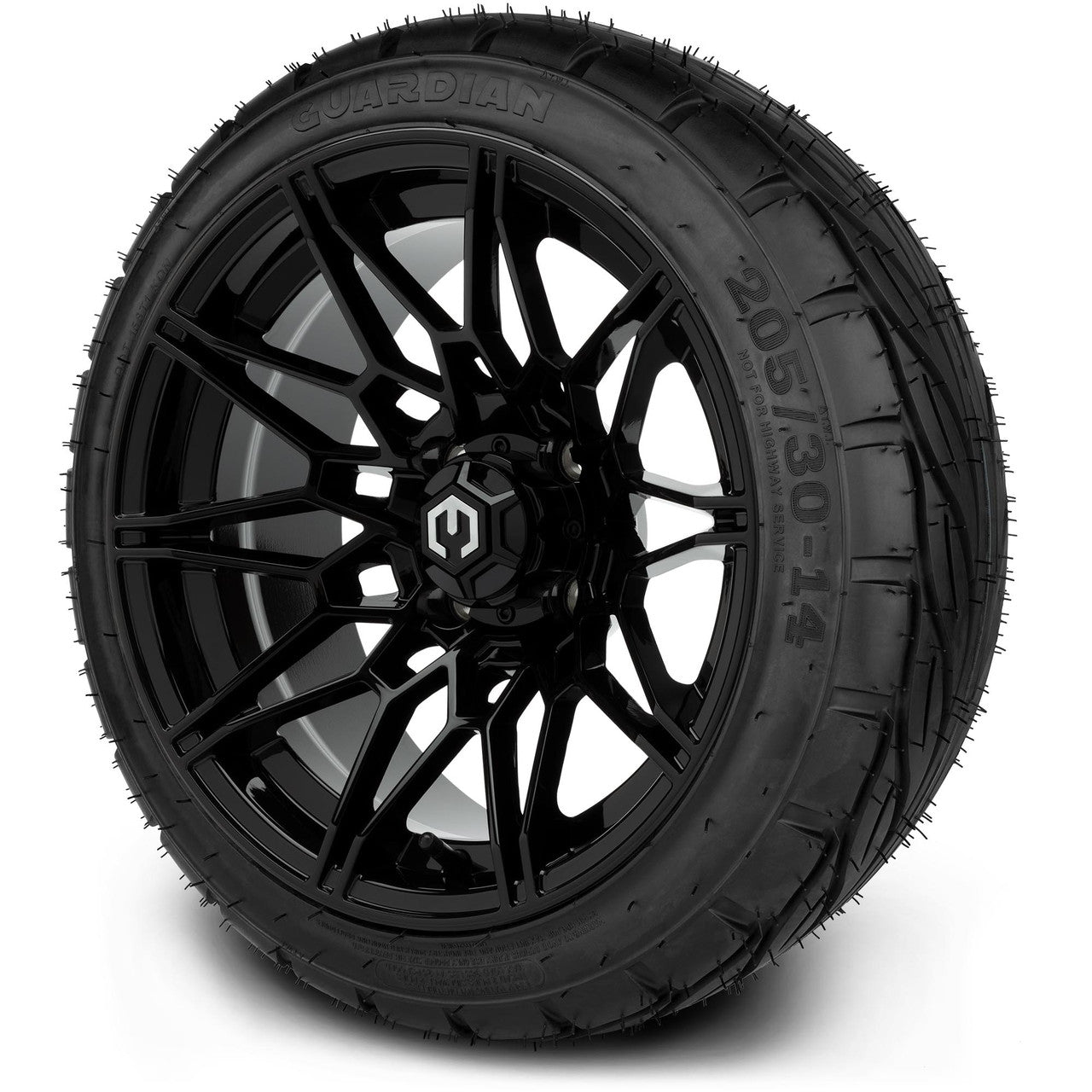 MODZ® 14" Galaxy Glossy Black - Low Profile Tires and Wheels Combo