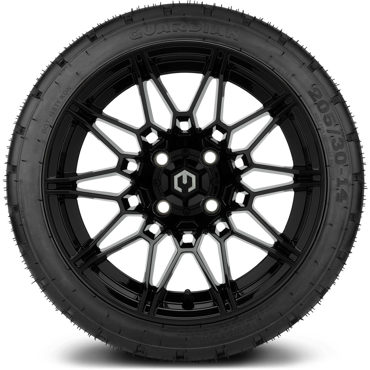 MODZ® 14" Galaxy Glossy Black - Low Profile Tires and Wheels Combo