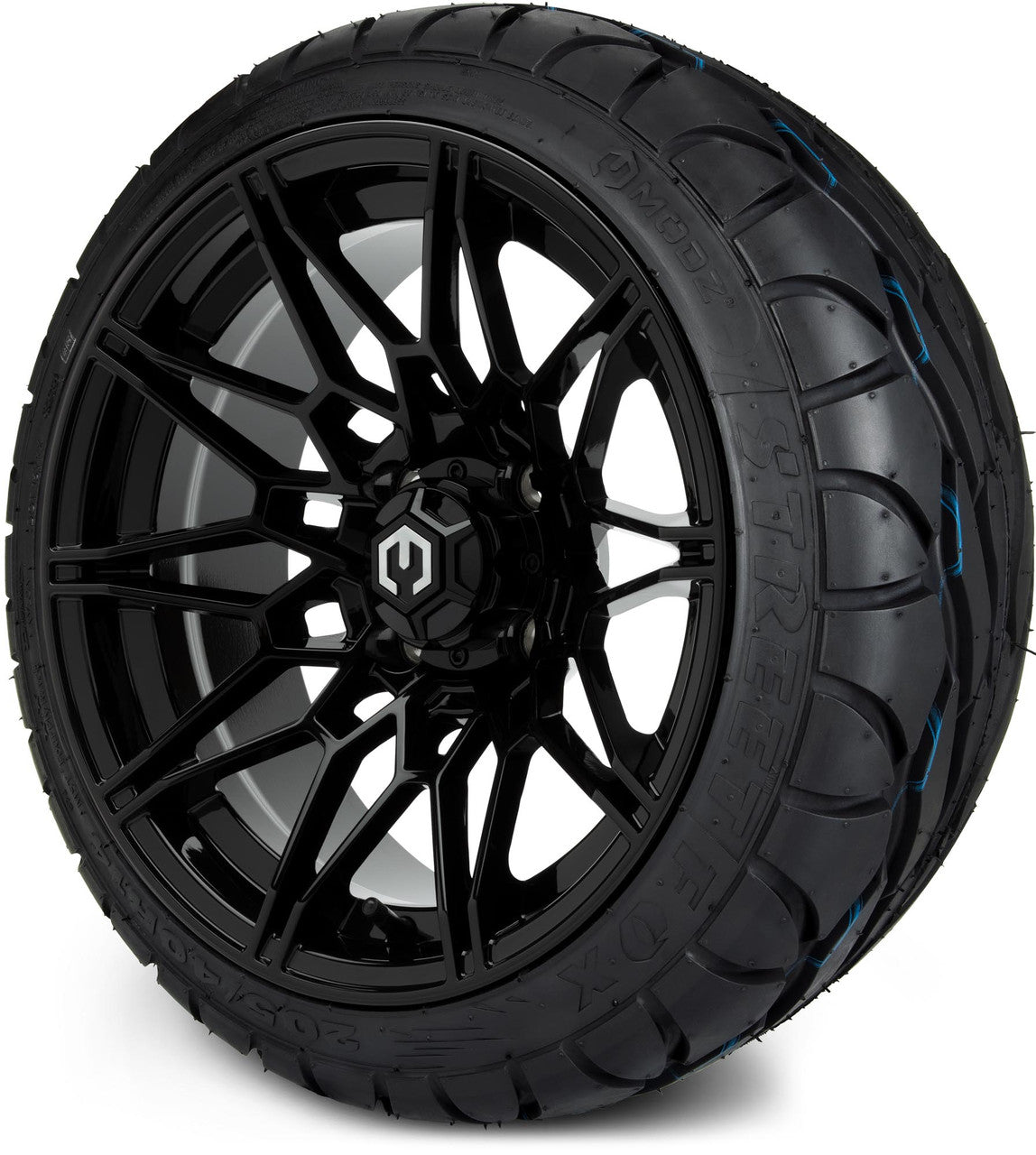 MODZ® 14" Galaxy Glossy Black - Low Profile Tires and Wheels Combo