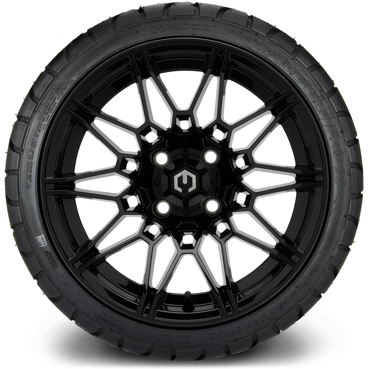 MODZ® 14" Galaxy Glossy Black - Low Profile Tires and Wheels Combo