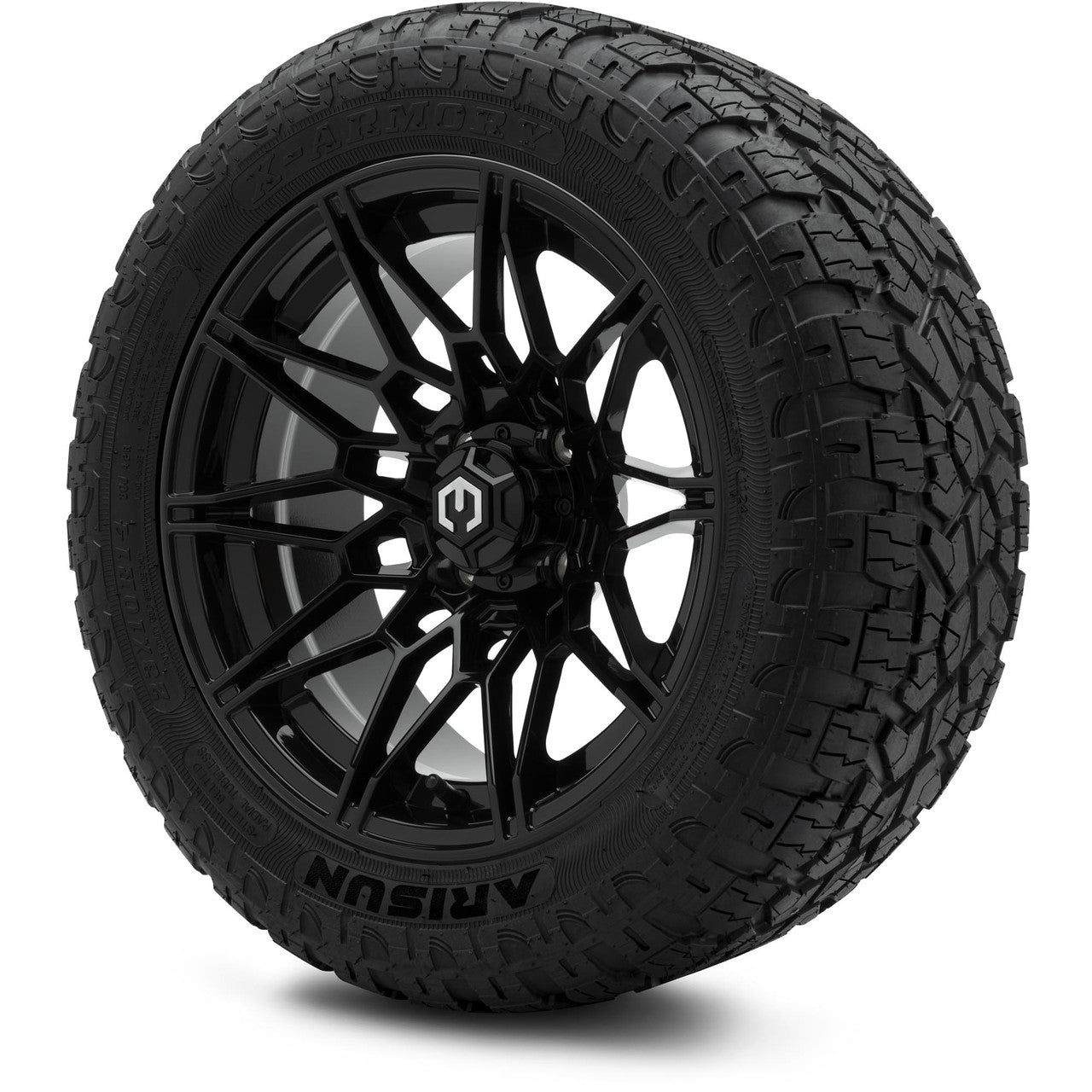 MODZ® 14" Galaxy Glossy Black - Lifted Tires and Wheels Combo