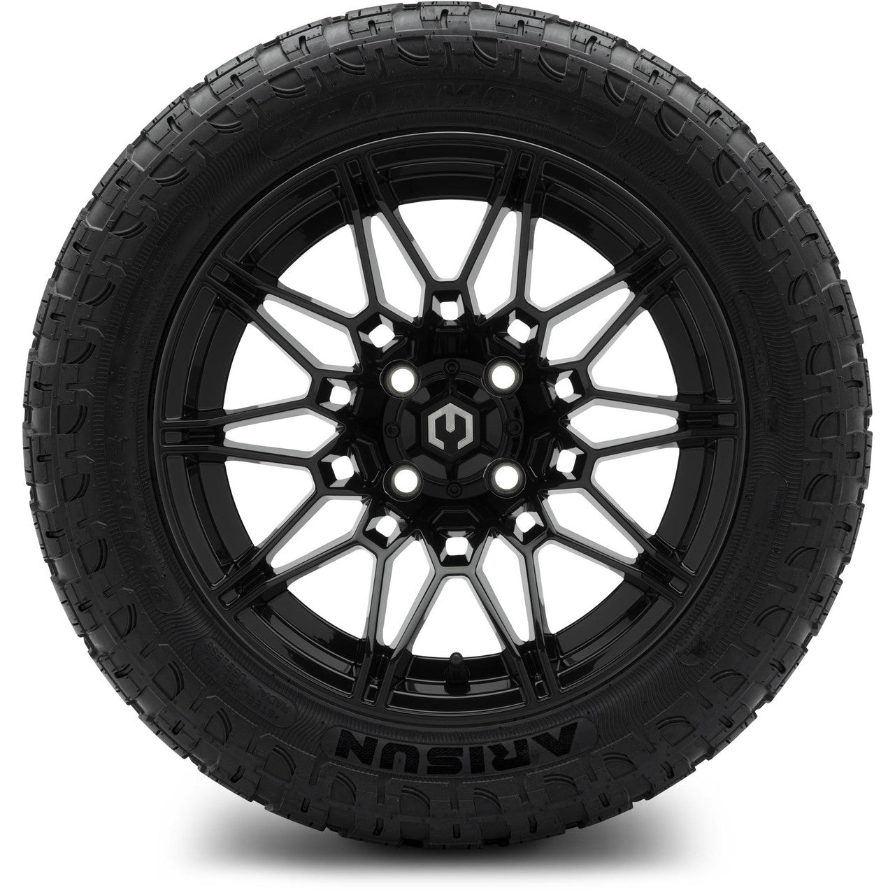 MODZ® 14" Galaxy Glossy Black - Lifted Tires and Wheels Combo