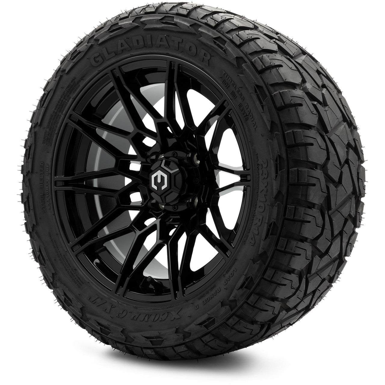 MODZ® 14" Galaxy Glossy Black - Lifted Tires and Wheels Combo