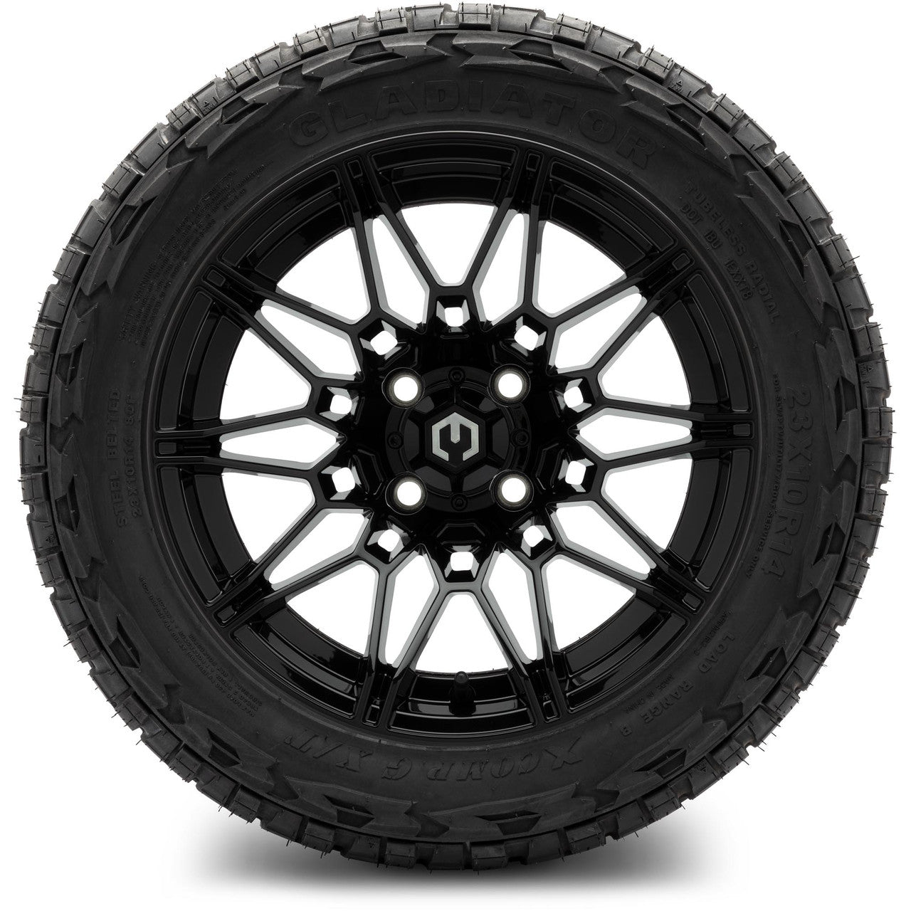 MODZ® 14" Galaxy Glossy Black - Lifted Tires and Wheels Combo
