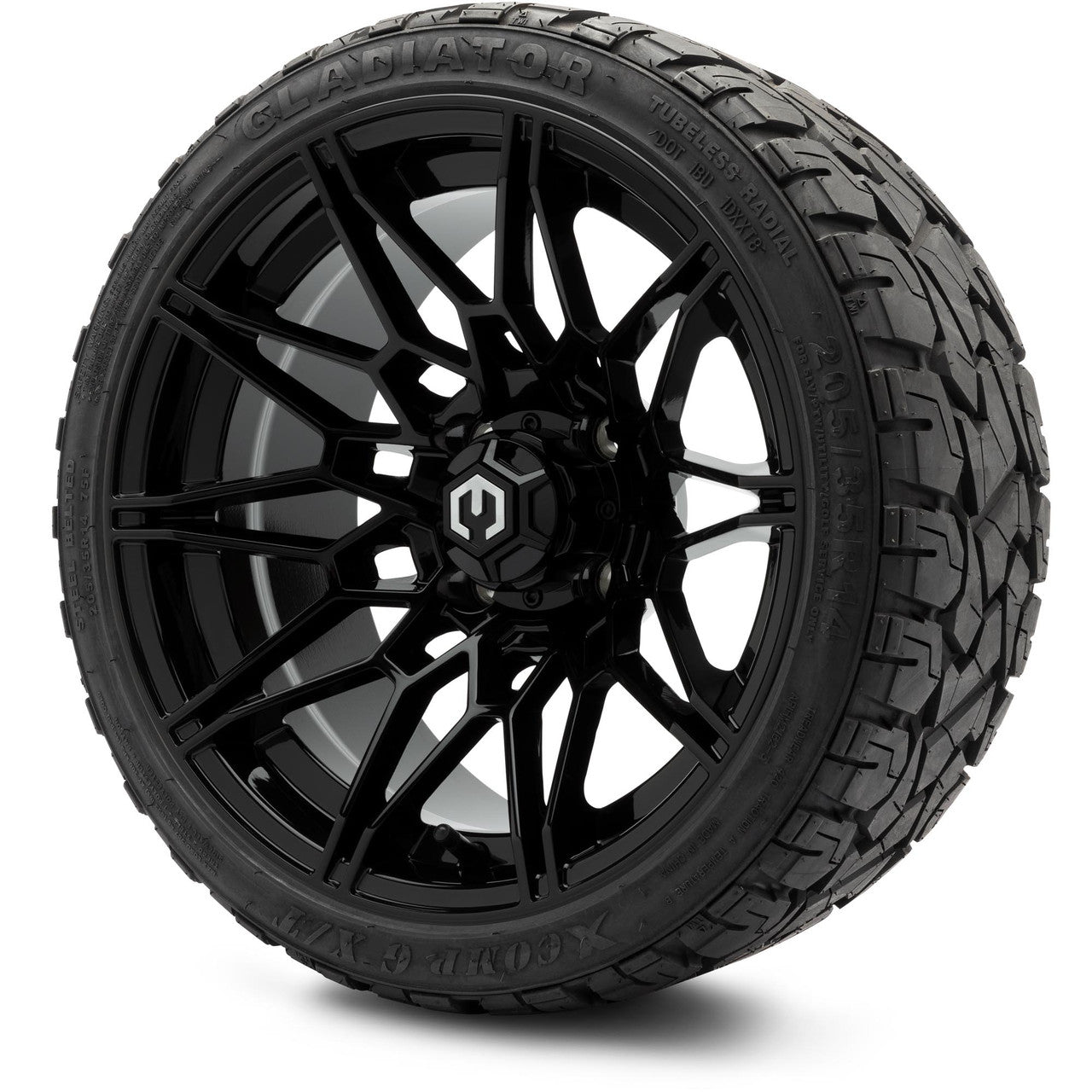 MODZ® 14" Galaxy Glossy Black - Low Profile Tires and Wheels Combo
