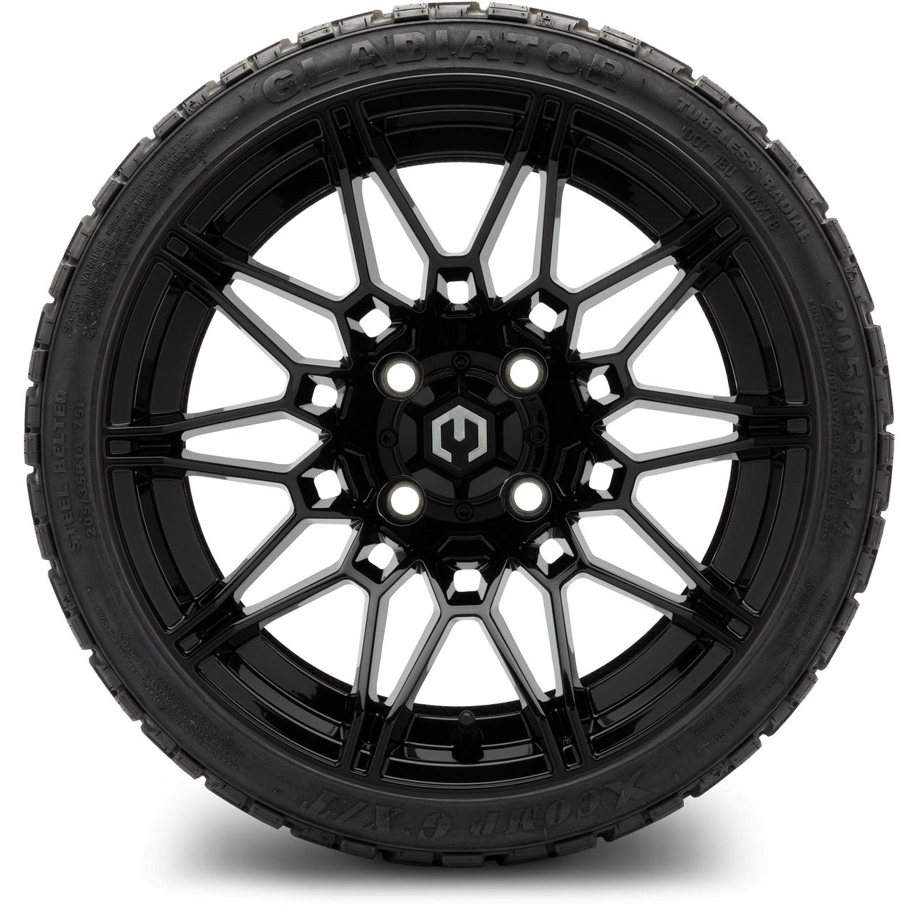 MODZ® 14" Galaxy Glossy Black - Low Profile Tires and Wheels Combo