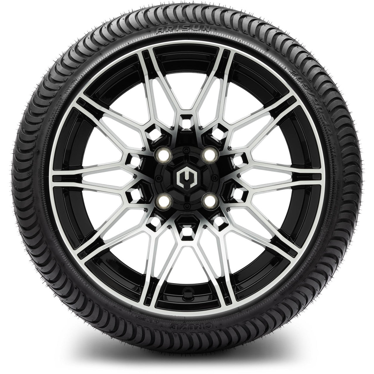 MODZ® 14" Galaxy Machined Black - Low Profile Tires and Wheels Combo