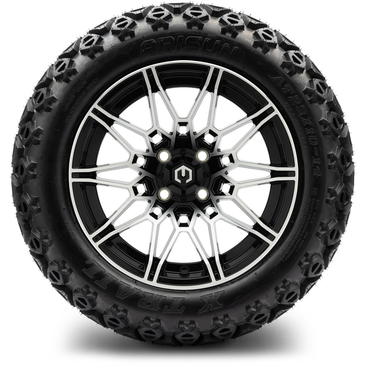 MODZ® 14" Galaxy Machined Black - Lifted Tires and Wheels Combo