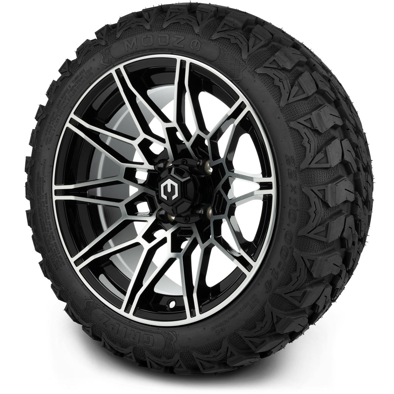 MODZ® 14" Galaxy Machined Black - Lifted Tires and Wheels Combo
