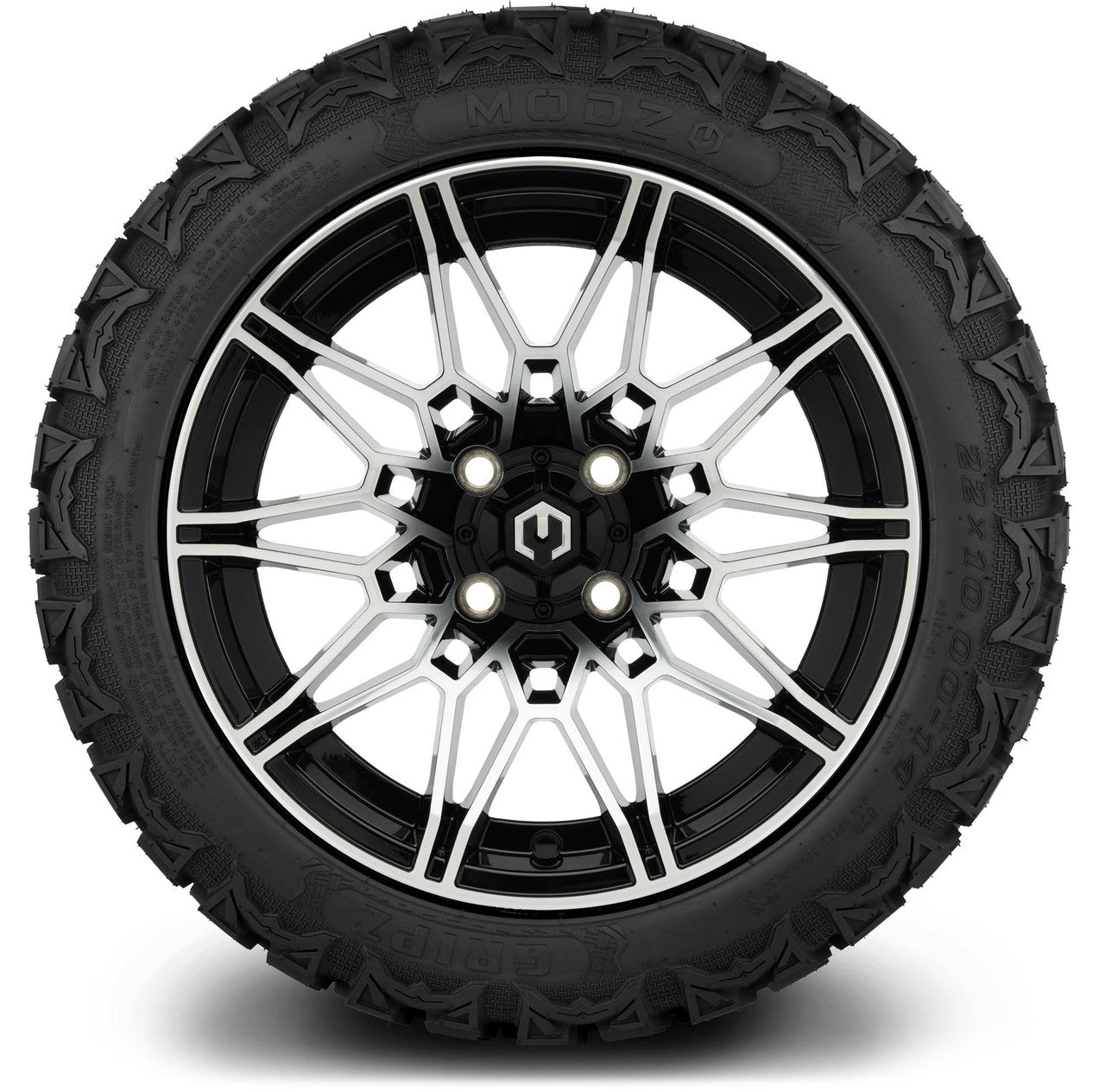 MODZ® 14" Galaxy Machined Black - Lifted Tires and Wheels Combo