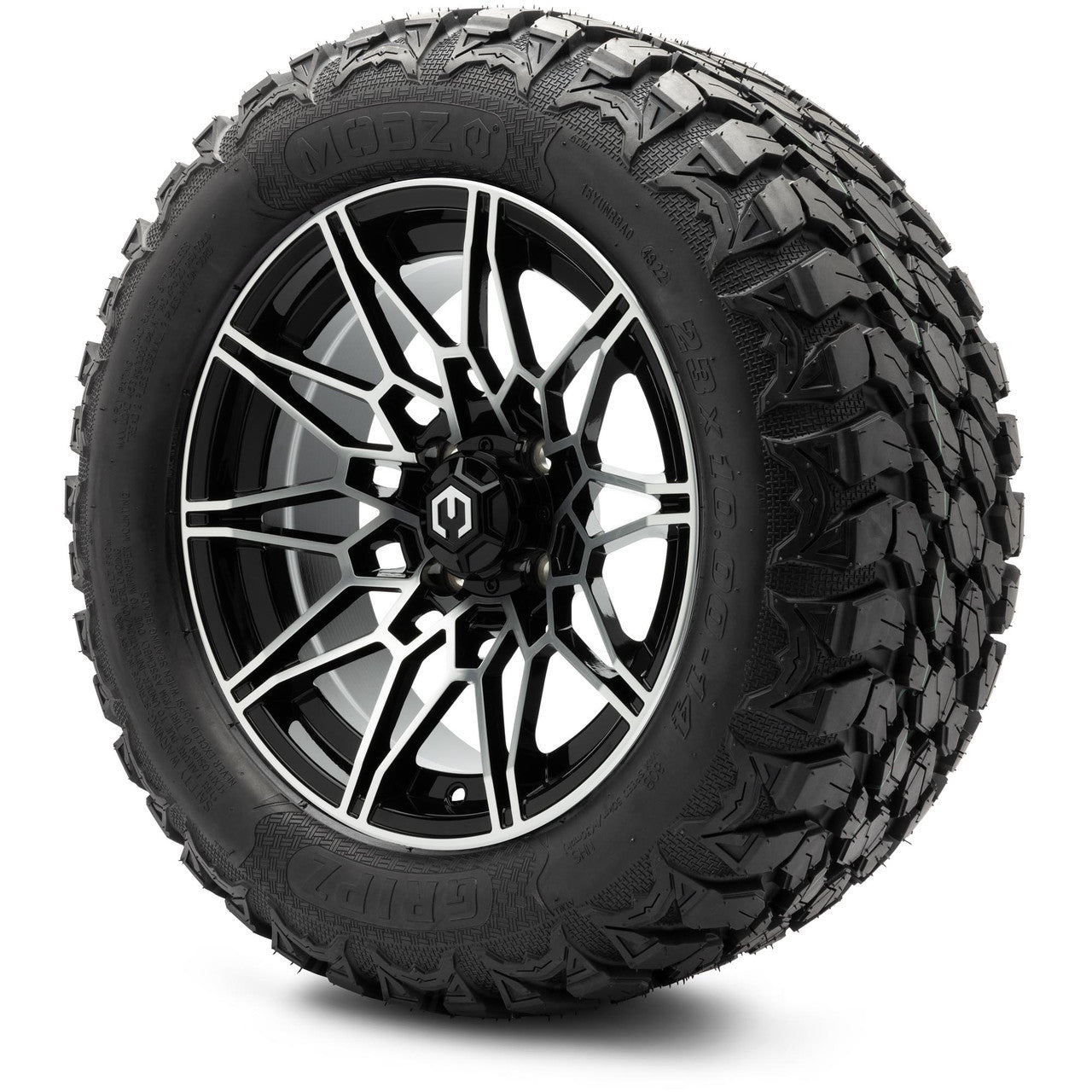 MODZ® 14" Galaxy Machined Black - Lifted Tires and Wheels Combo