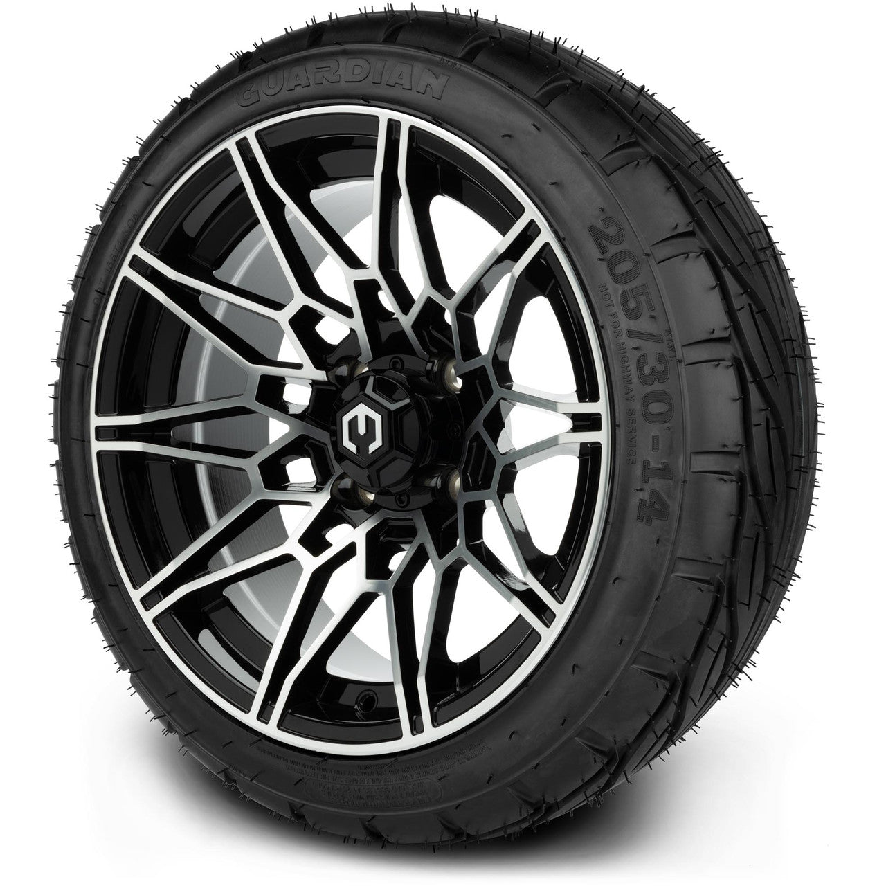 MODZ® 14" Galaxy Machined Black - Low Profile Tires and Wheels Combo