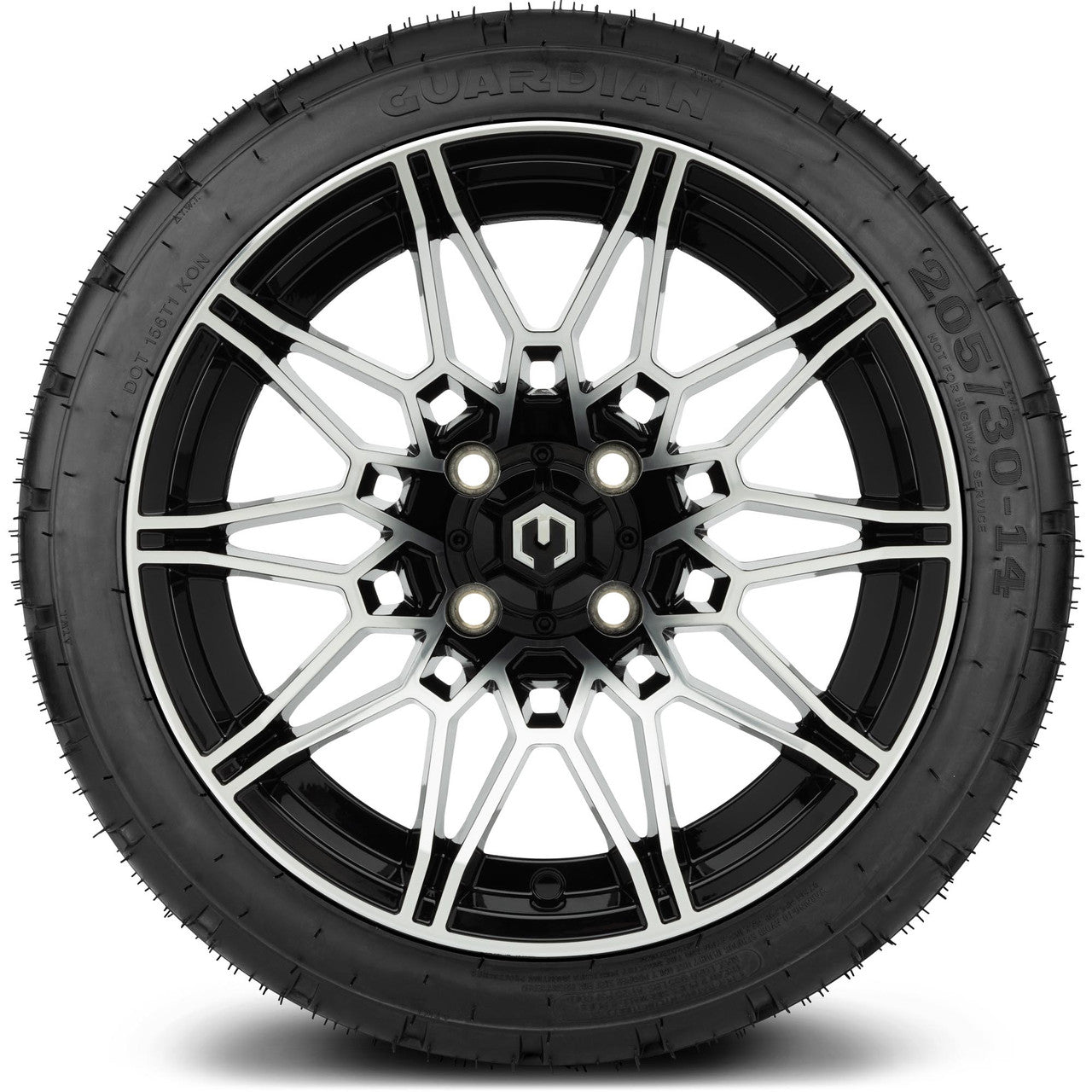 MODZ® 14" Galaxy Machined Black - Low Profile Tires and Wheels Combo