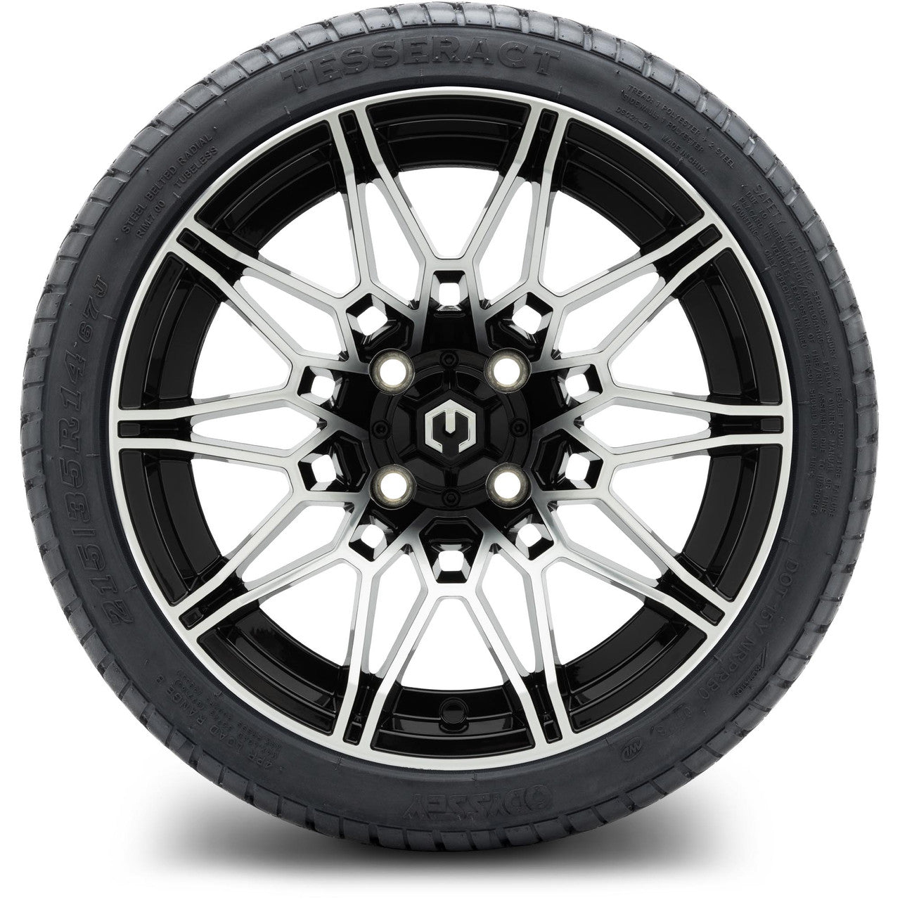 MODZ® 14" Galaxy Machined Black - Low Profile Tires and Wheels Combo