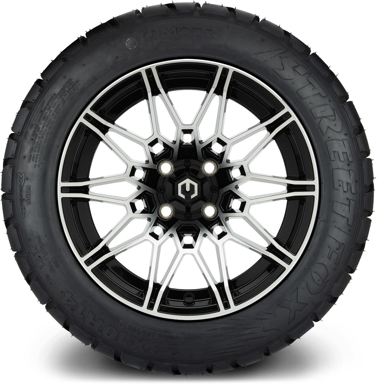 MODZ® 14" Galaxy Machined Black - Lifted Tires and Wheels Combo