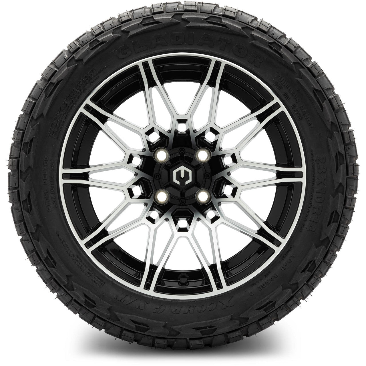 MODZ® 14" Galaxy Machined Black - Lifted Tires and Wheels Combo