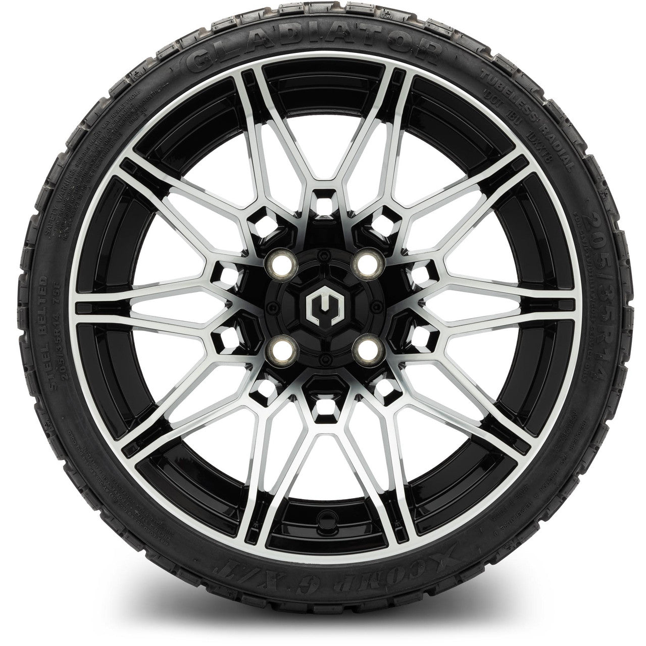 MODZ® 14" Galaxy Machined Black - Low Profile Tires and Wheels Combo