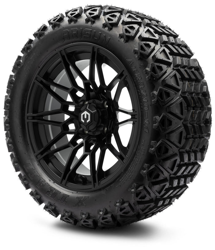 MODZ® 14" Galaxy Matte Black - Lifted Tires and Wheels Combo