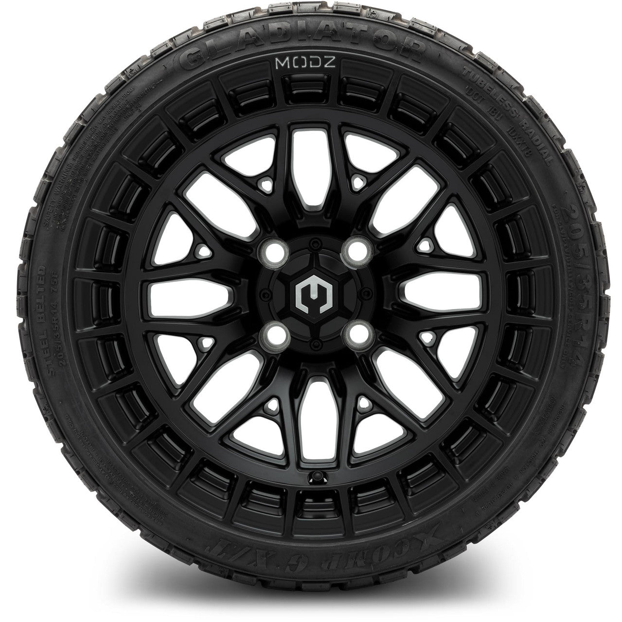 MODZ® 14" Torrent Matte Black - Lifted Tires and Wheels Combo