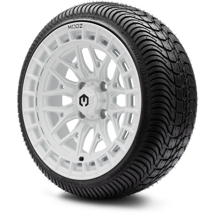 MODZ® 14" Torrent Glossy White Wheels & Street Tires Combo