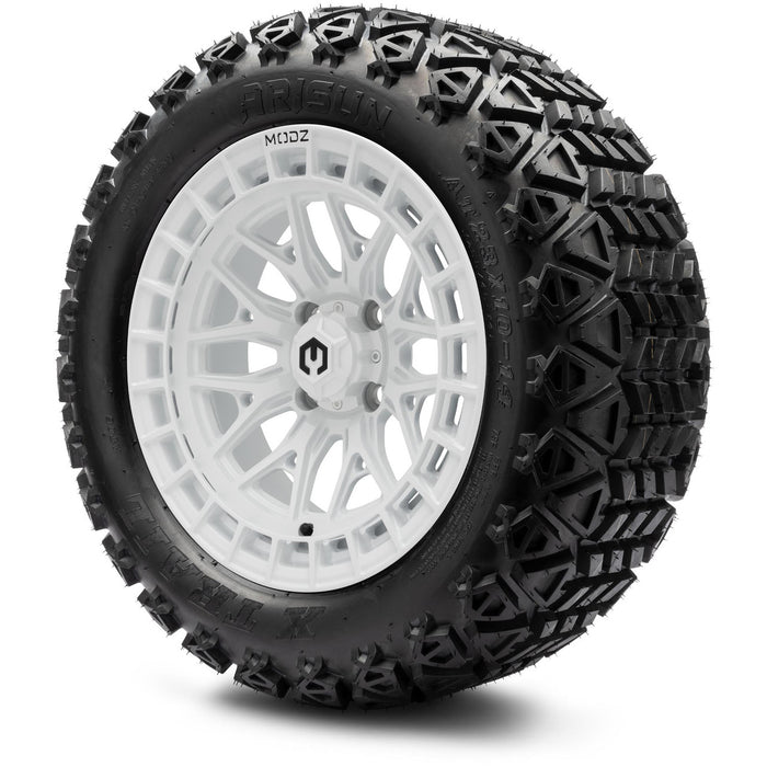 MODZ® 14" Torrent Glossy White - Lifted Tires and Wheels Combo