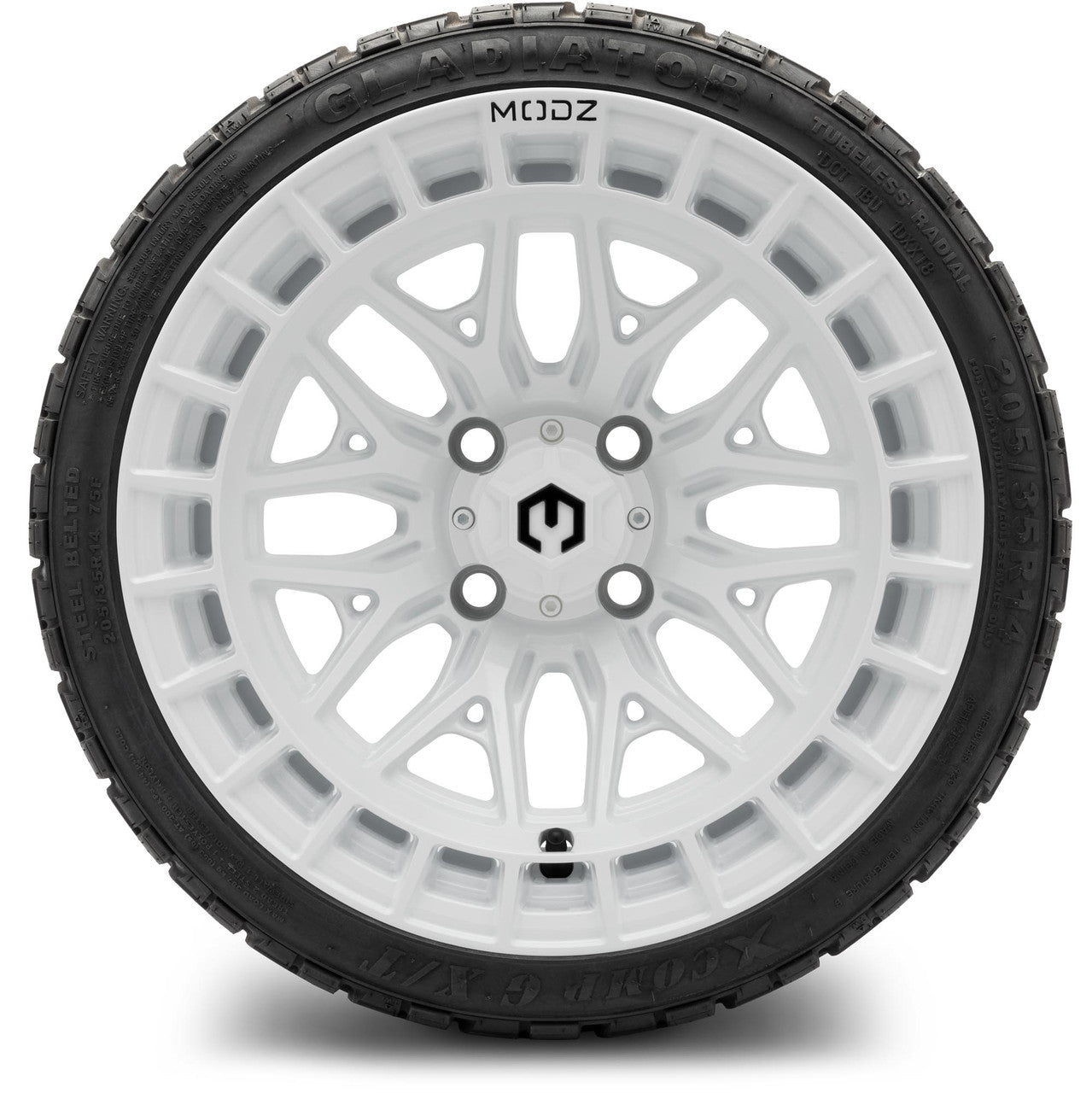 MODZ® 14" Torrent Glossy White - Lifted Tires and Wheels Combo