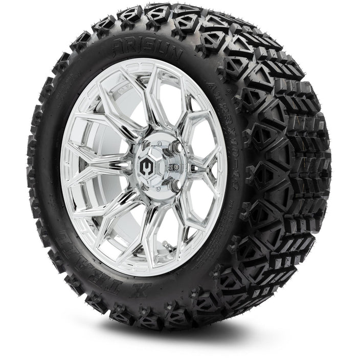 MODZ® 14" Halo Chrome - Lifted Tires and Wheels Combo