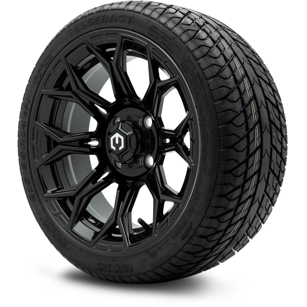 MODZ® 14" Halo Glossy Black - Low Profile Tires and Wheels Combo