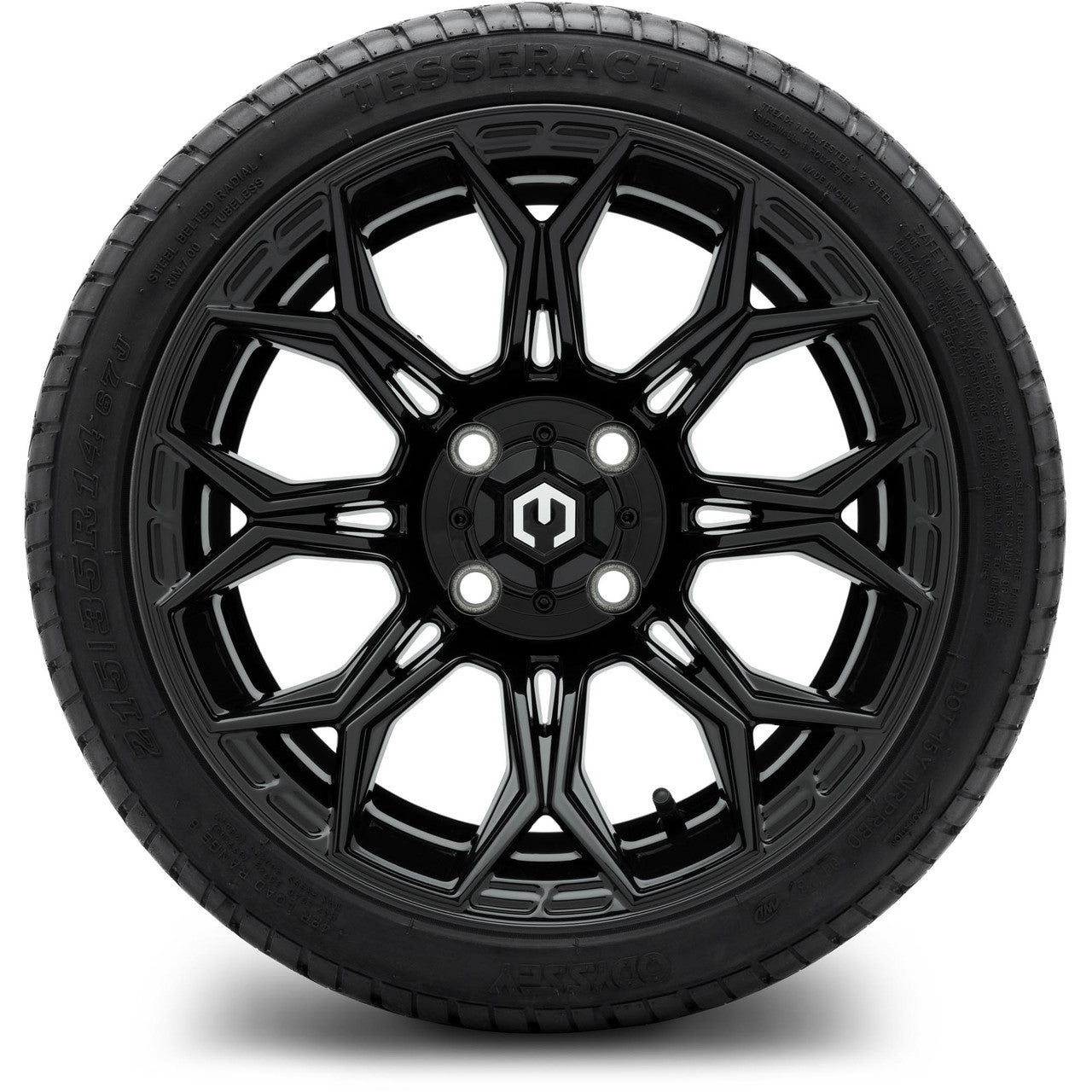 MODZ® 14" Halo Glossy Black - Low Profile Tires and Wheels Combo