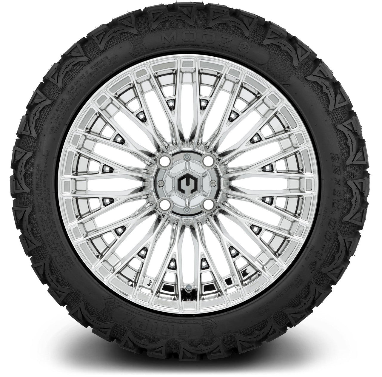 MODZ® 14" Reaper Chrome Wheels - Lifted Tires and Wheels Combo