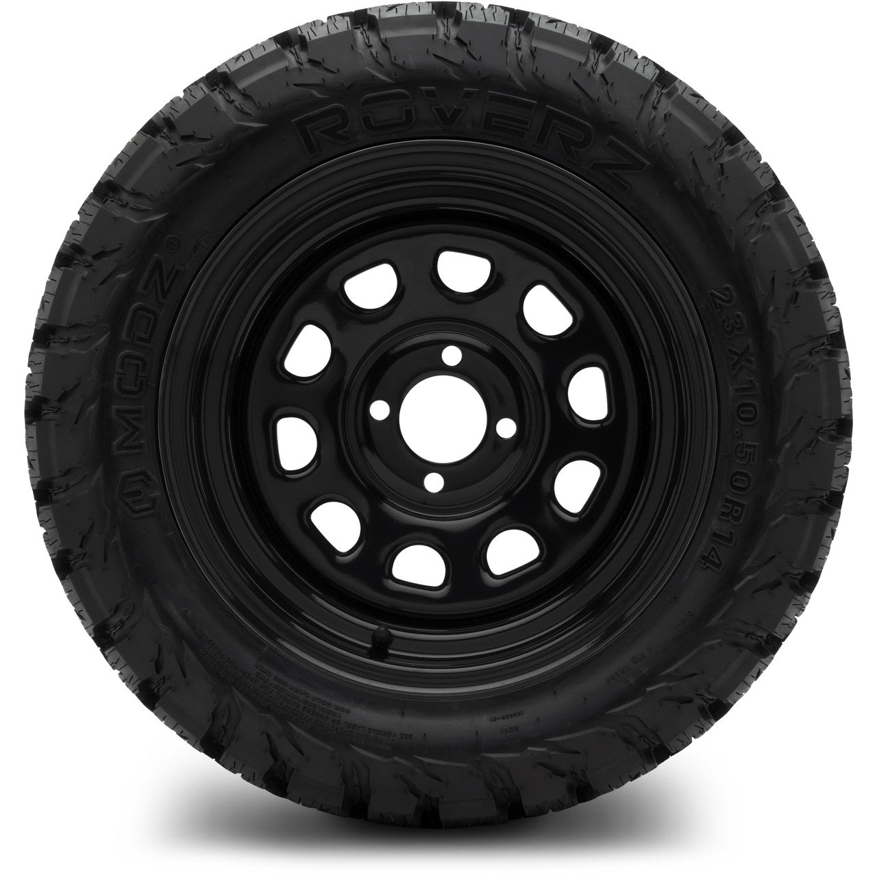 MODZ® 14" Steel D-Window Glossy Black  - Lifted Tires and Wheels Combo